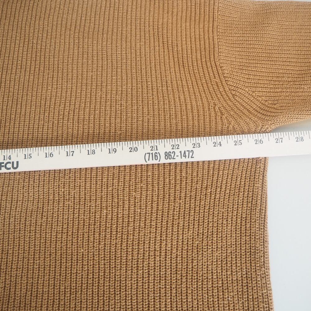 J. Crew Ribbed cotton-blend relaxed turtleneck Sweater Brown Women's Sz L BB427 - Picture 4 of 8